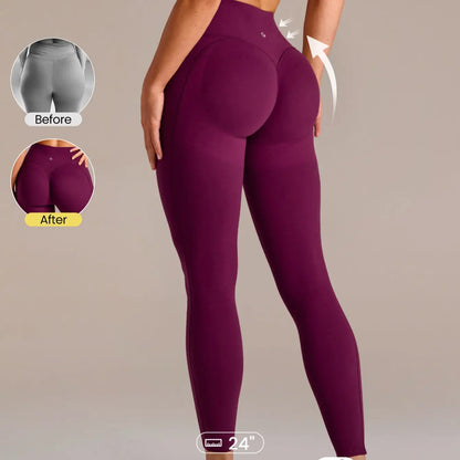 GLOWMODE Featherfit Peakbum Collection Invisible Scrunch Leggings and Shorts with Side Pockets for Medium Impact Training and Fitness Activities