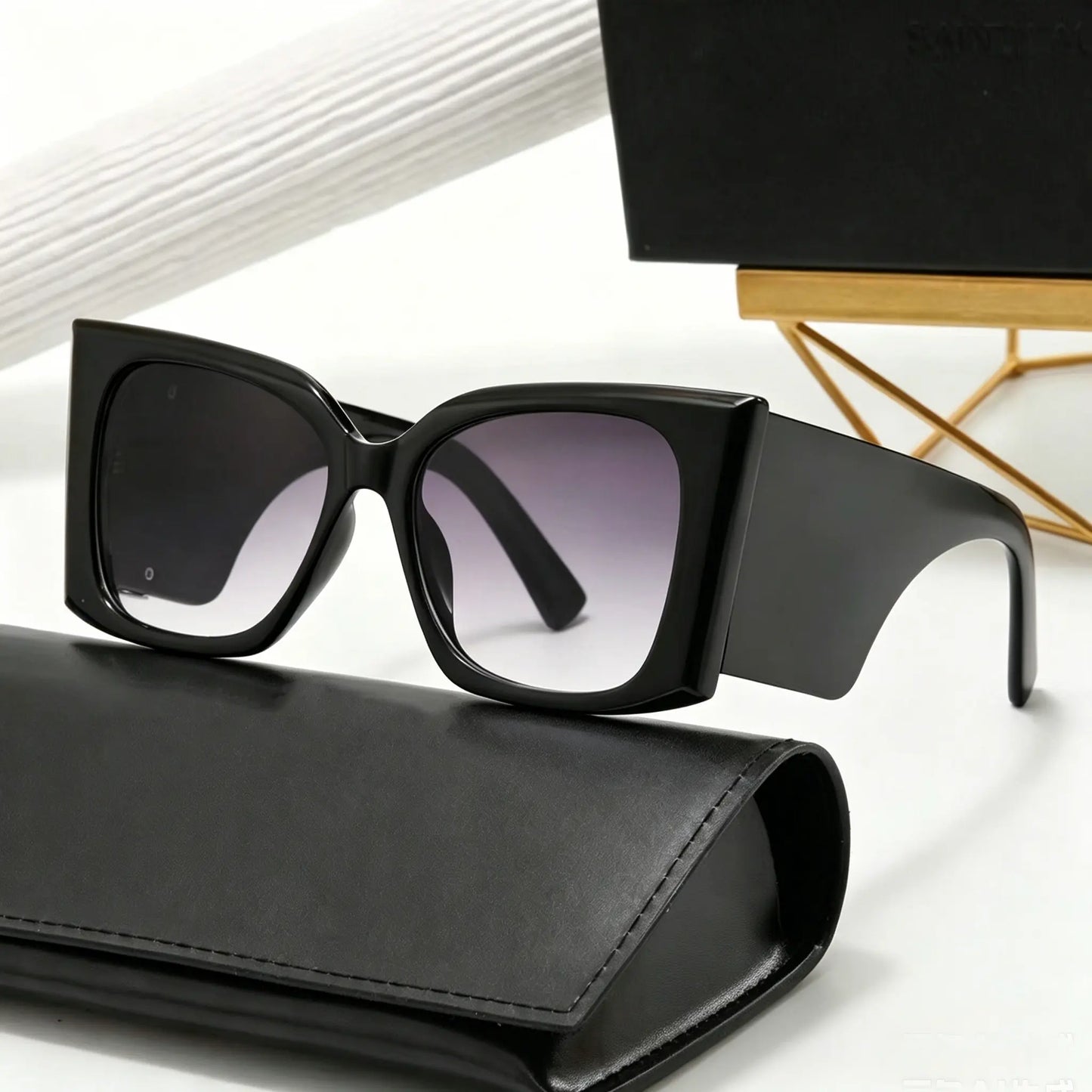 Y2K Oversized Square Cat Eye Sunglasses, Designer Trendy UV400 Protection Shades for Men Women, Summer Party Fashion Big Frame Eyewear
