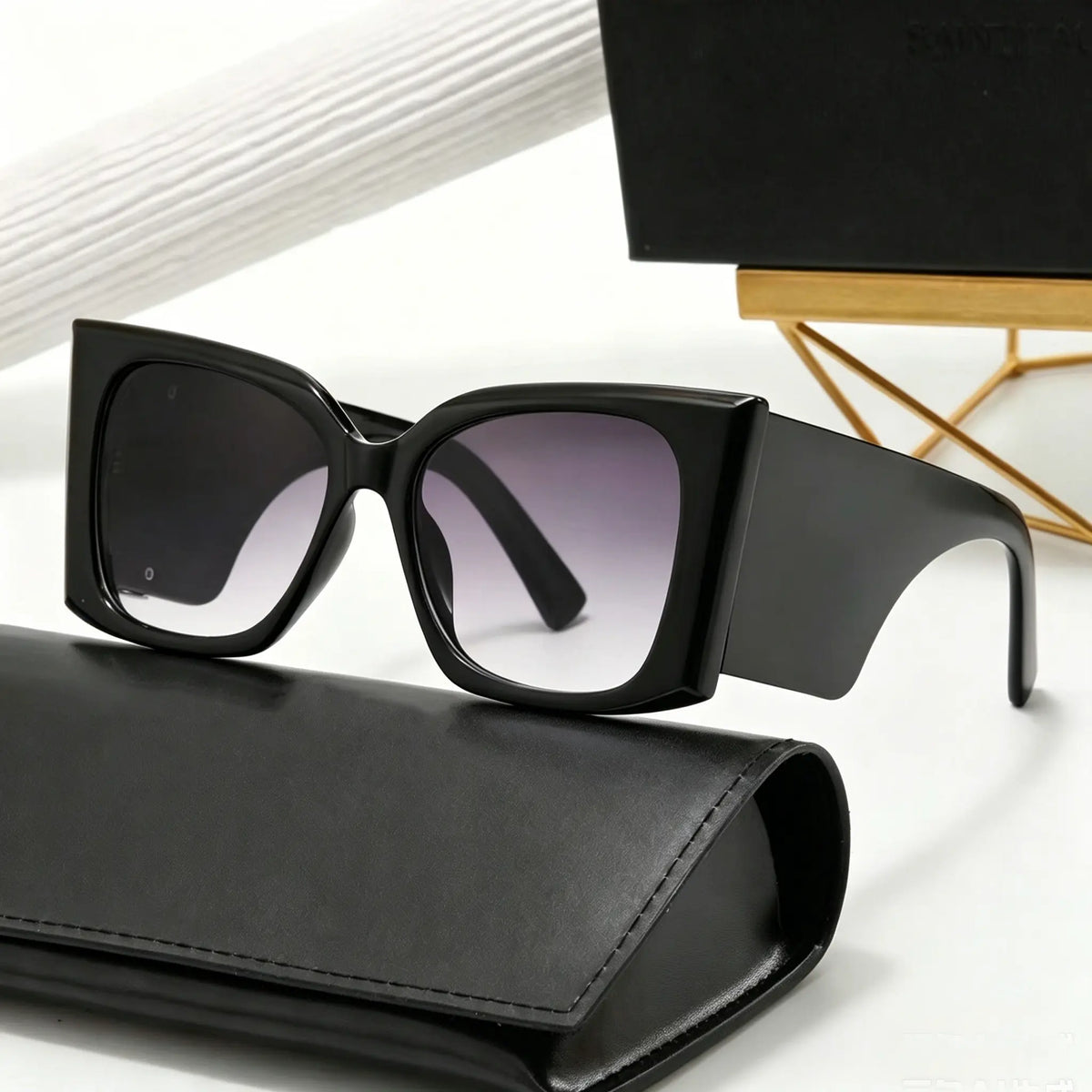 Y2K Oversized Square Cat Eye Sunglasses, Designer Trendy UV400 Protection Shades for Men Women, Summer Party Fashion Big Frame Eyewear