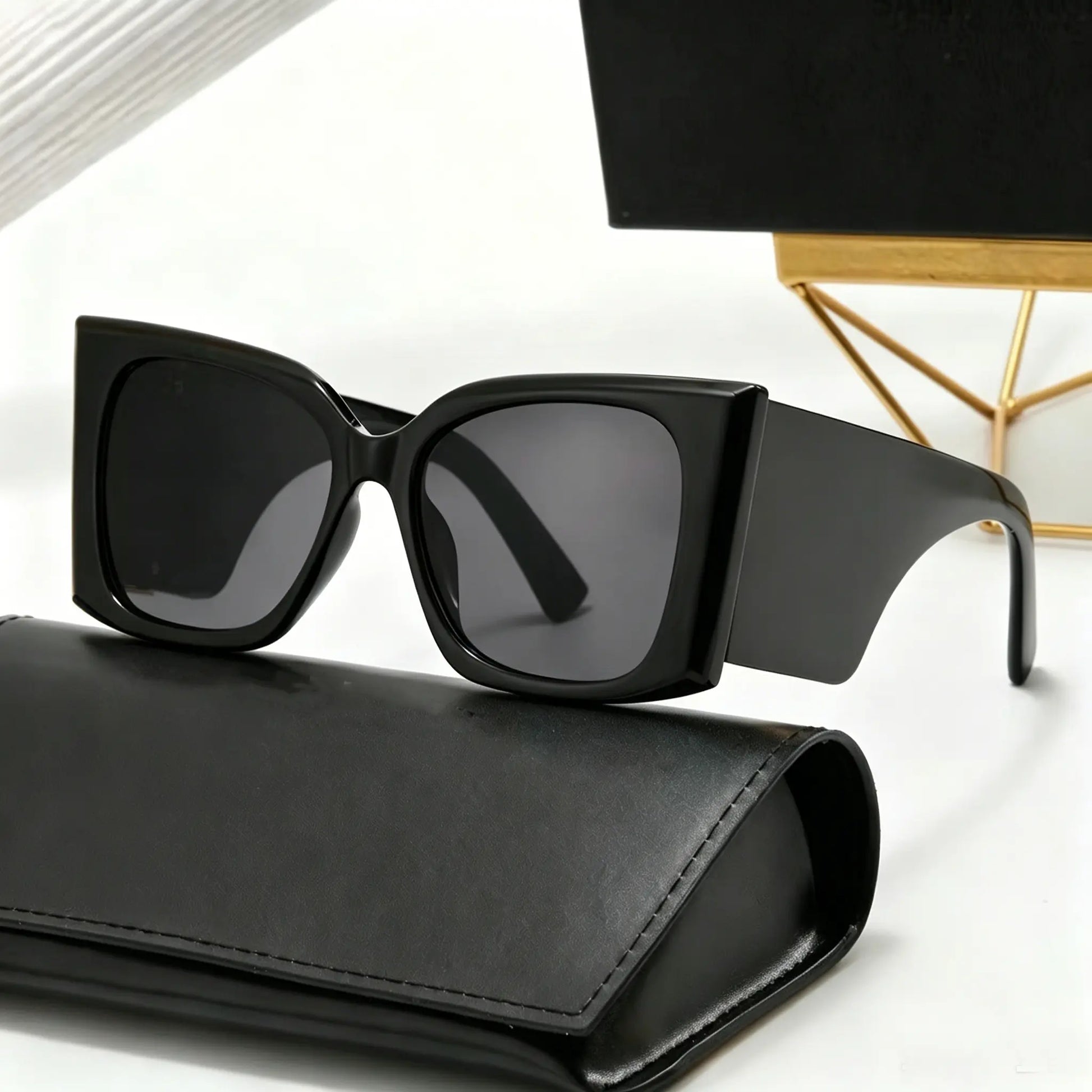 Y2K Oversized Square Cat Eye Sunglasses, Designer Trendy UV400 Protection Shades for Men Women, Summer Party Fashion Big Frame Eyewear