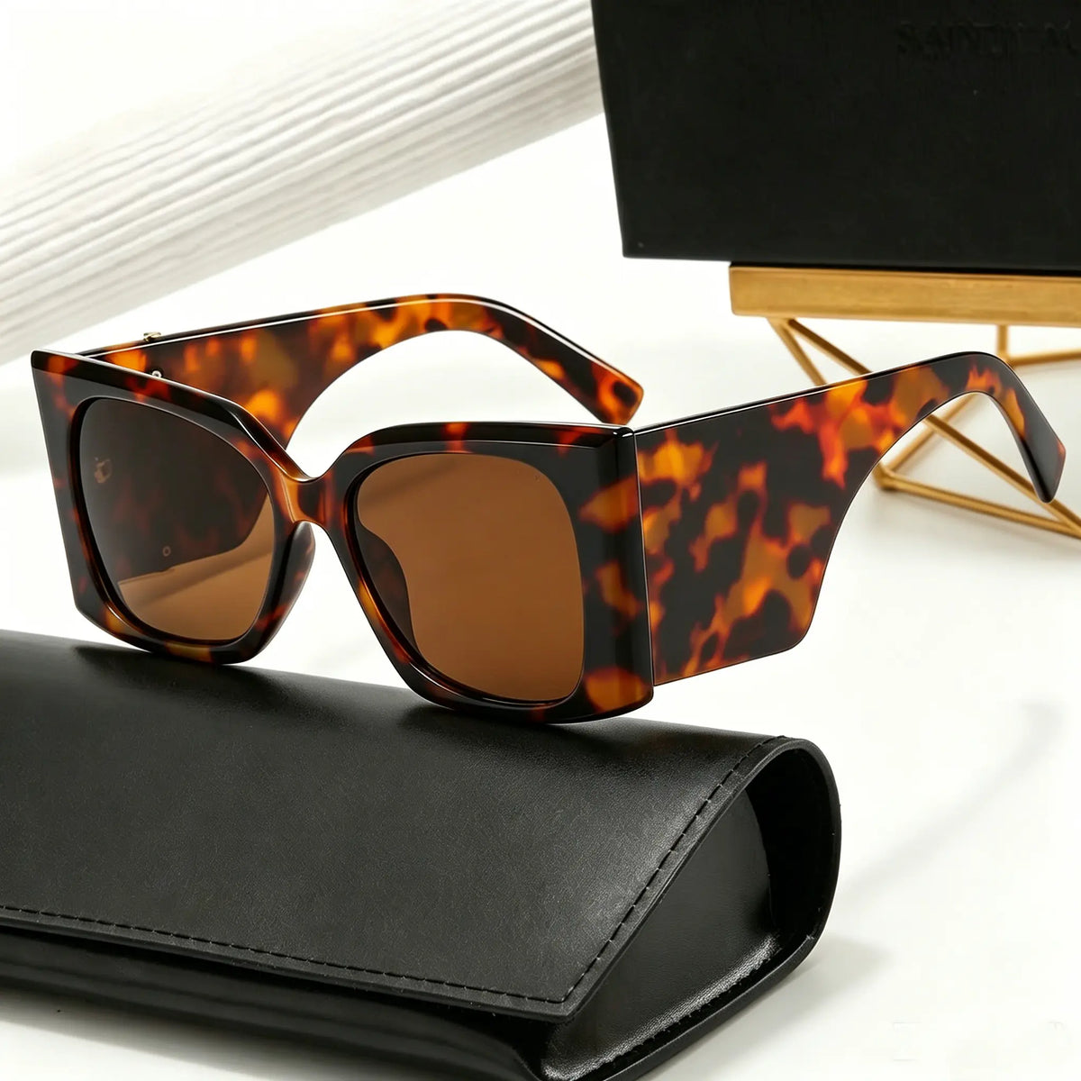 Y2K Oversized Square Cat Eye Sunglasses, Designer Trendy UV400 Protection Shades for Men Women, Summer Party Fashion Big Frame Eyewear