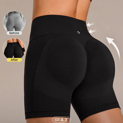 GLOWMODE Featherfit Peakbum Collection Invisible Scrunch Leggings and Shorts with Side Pockets for Medium Impact Training and Fitness Activities