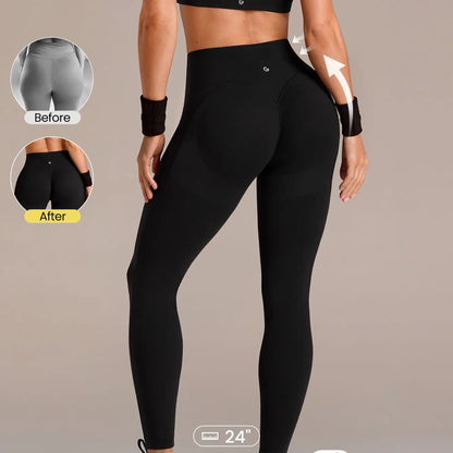 GLOWMODE Featherfit Peakbum Collection Invisible Scrunch Leggings and Shorts with Side Pockets for Medium Impact Training and Fitness Activities