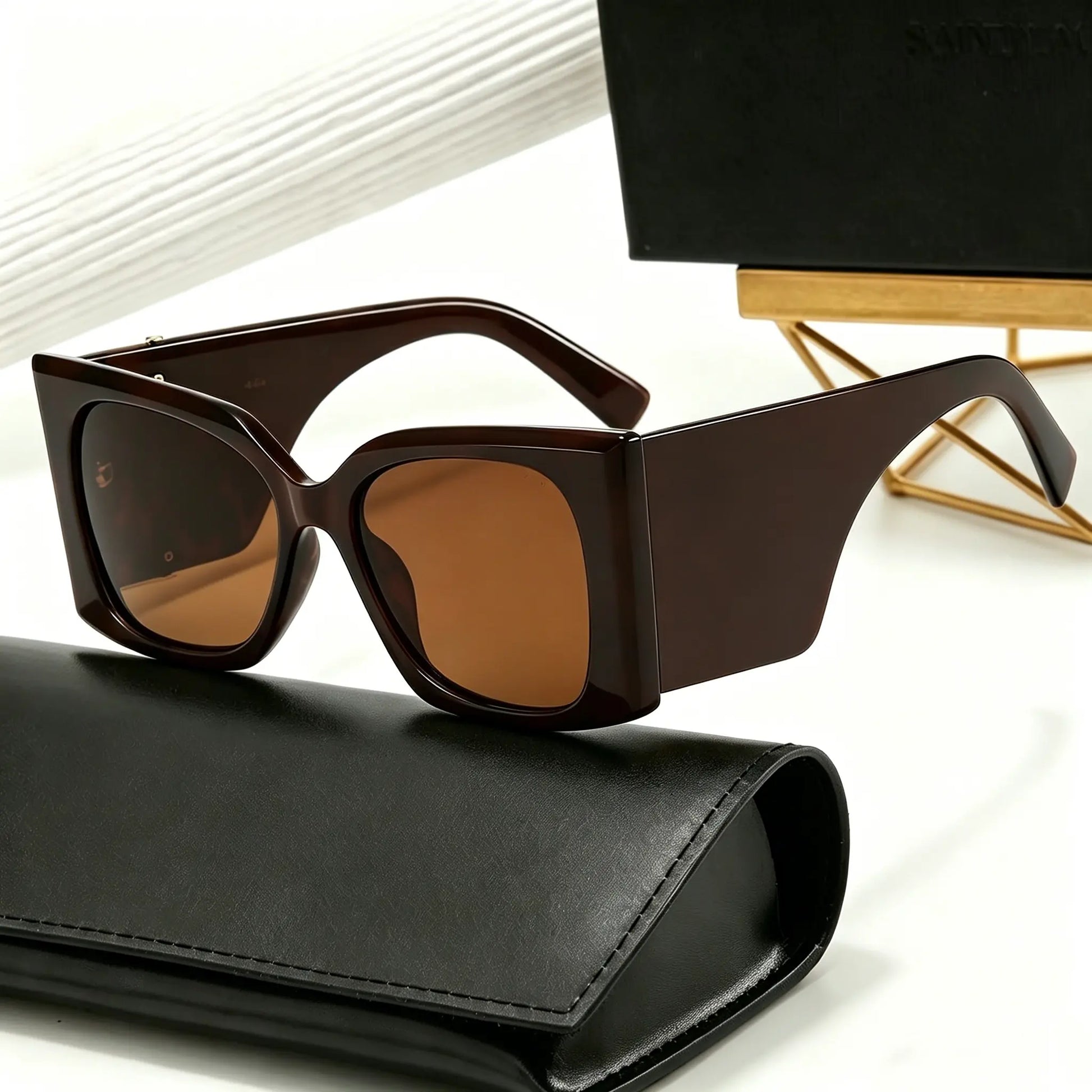 Y2K Oversized Square Cat Eye Sunglasses, Designer Trendy UV400 Protection Shades for Men Women, Summer Party Fashion Big Frame Eyewear