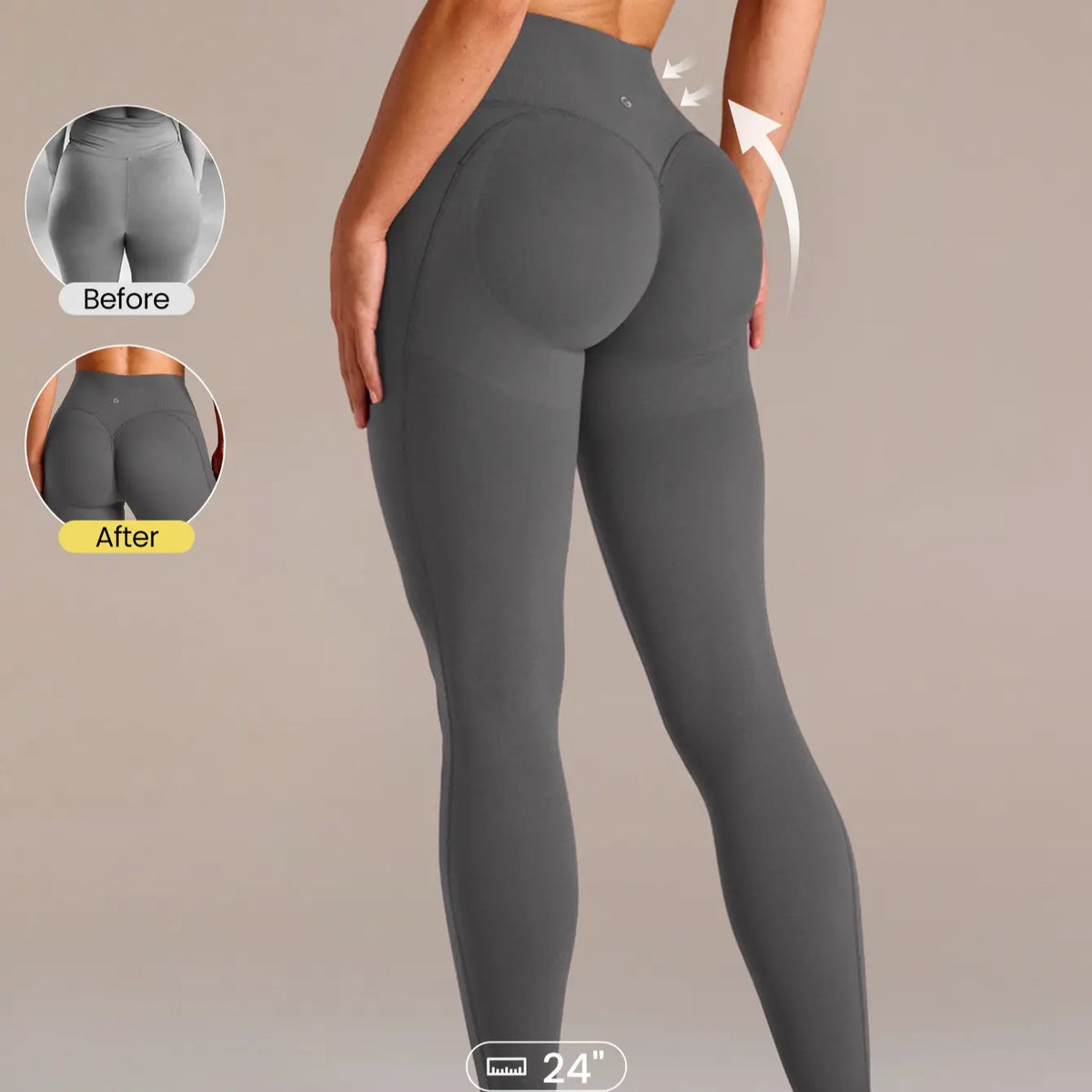 GLOWMODE Featherfit Peakbum Collection Invisible Scrunch Leggings and Shorts with Side Pockets for Medium Impact Training and Fitness Activities