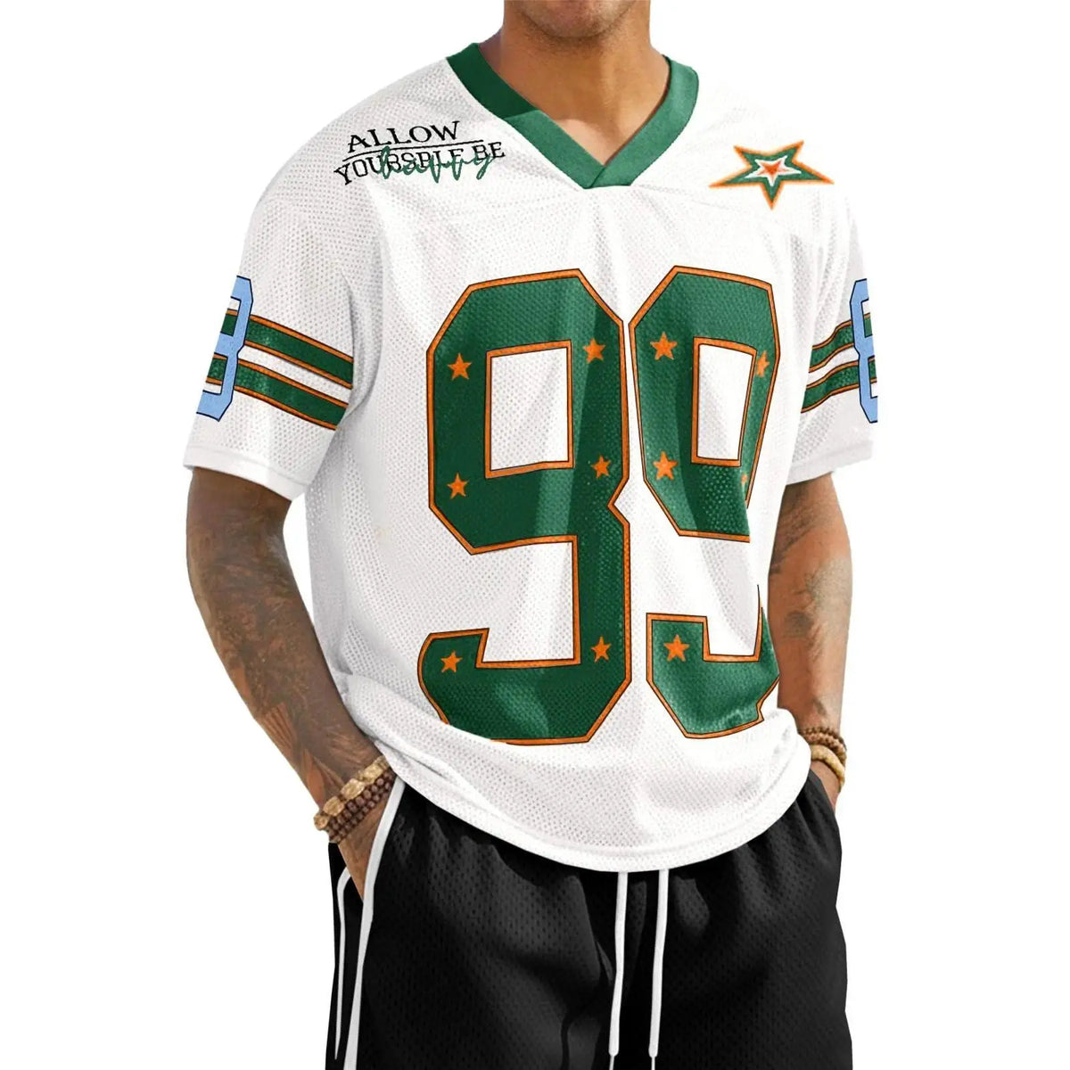 Runcati Men's Oversized Y2K Jersey T-Shirts - Unisex V-Neck Graphic Number Tees for Summer Streetwear Fashion